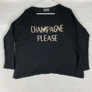 Wooden Ships Sweater Womens‎ Size XS Black Champagne Please Wool Mohair Blend